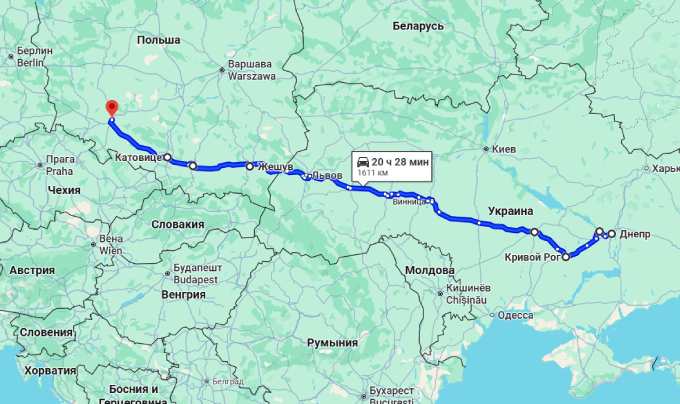 Автобус Дніпро - Вроцлав — маршрут через міста України та Польщі