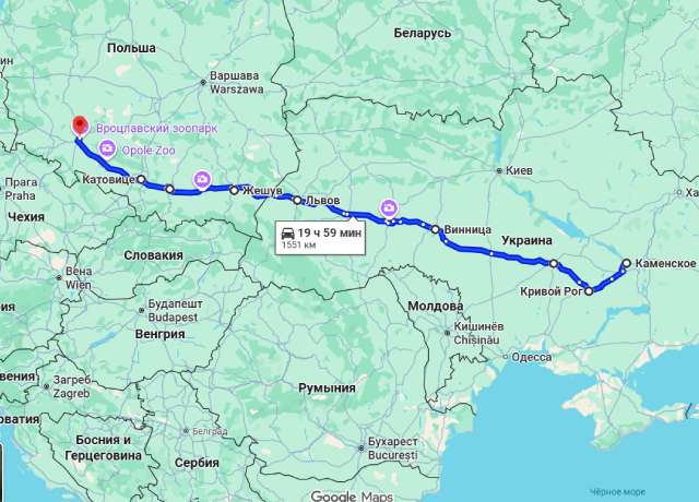 Автобус Кам’янське - Вроцлав — маршрут через міста України та Польщі